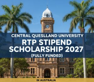 Central Queensland University RTP Stipend Scholarship 2027 in Australia (Fully Funded)