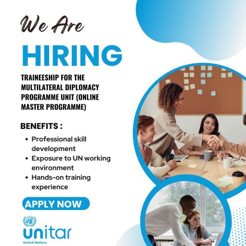 Traineeship – Multilateral Diplomacy Program Unit (Online Master Program) 𝗳𝗼𝗿 𝟮𝟬𝟮𝟲. 𝗔𝗽𝗽𝗹𝘆 𝗡𝗼𝘄