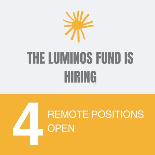 Remote Career Opportunities at The Luminos Fund: Apply on a Rolling Basis