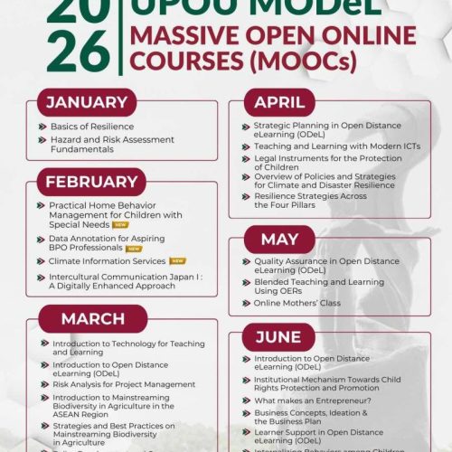 University of the Philippines Open University (UPOU) is Offering Free, Self-paced Online courses from January to June 2026