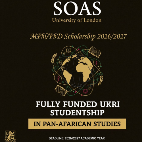 SOAS University of London MPhil/PhD Scholarship 2026/2027 (Fully Funded UKRI Studentship in Pan-African Studies)