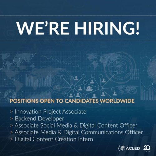 ACLED (Armed Conflict Location & Event Data) is hiring for multiple remote jobs!